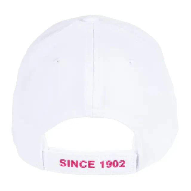 Gorra Blanca Real Madrid - Escudo Rosa