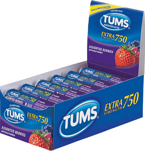 TUMS 8'S EXTRA STRONG BERRIES ASSTD 12CT DISPLAY  /  UOM DSP