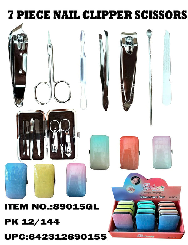 BVP MANICURE SET 7PCS GRADIENT PRINT DISPLAY 12CT  /  UOM DSP