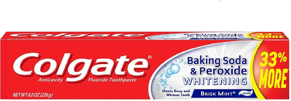 COLGATE TOOTHPASTE W/BS & PRXD WHTNING BRSK MINT  8 OZ CS6  /  UOM C6