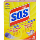 ESPONJA DE OLLA S.O.S LANA DE ACERO CON JABÓN 10PCS CS6 / UOM C6