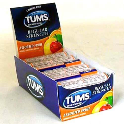 TUMS 8 s REGULAR ASSORTED FRUIT 12CT DISPLAY  /  UOM DSP