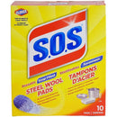 ESPONJA DE OLLA S.O.S LANA DE ACERO CON JABÓN 10PCS CS6 / UOM C6