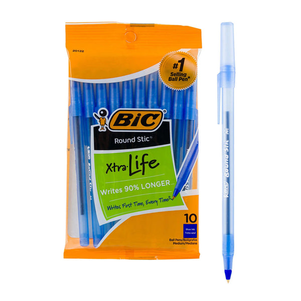 PEN BIC BLUE *ROUND STIC* (10PENS/PK) DISPLAY  /  UOM DSP