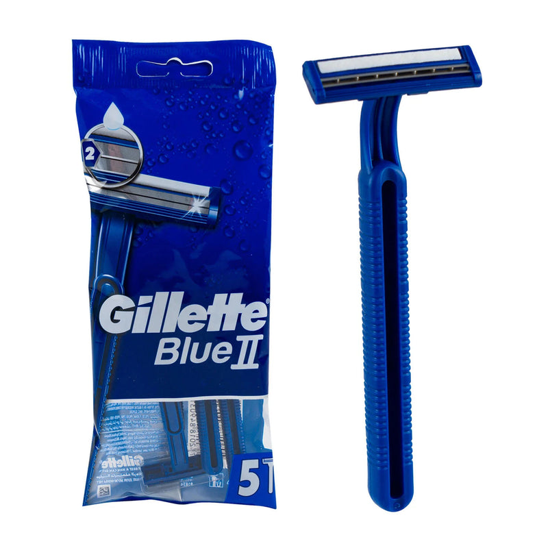 GILLETTE RAZOR BLUE II 5CT PK12 / UOM C24