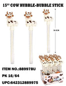 JUGUETES 15" COW HUBBLE-BUBBLE STICK EXPOSITOR 16CT / UOM DSP