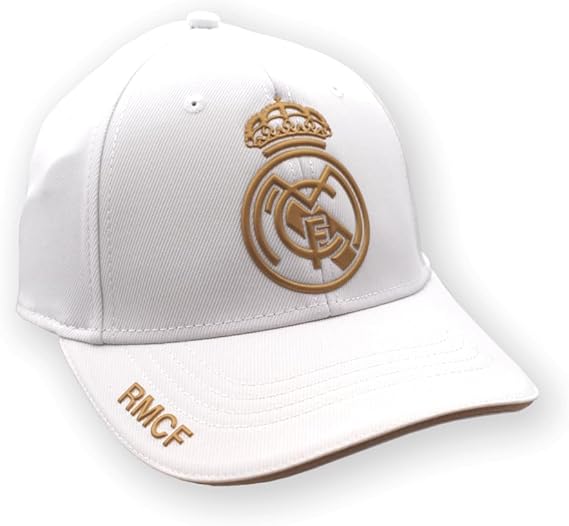 Gorra Real Madrid Adulto Blanco - Escudo en Oro