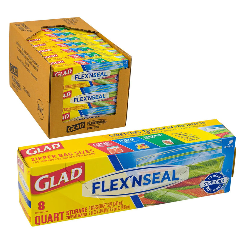 GLAD FLEX' N SEAL STORAGE BAG 8ct CASE 24  /  UOM C24