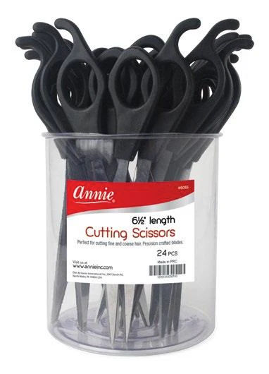 ANNIE BLACK HAIR SHEARS 6.5IN DISPLAY 24CT  /  UOM DSP