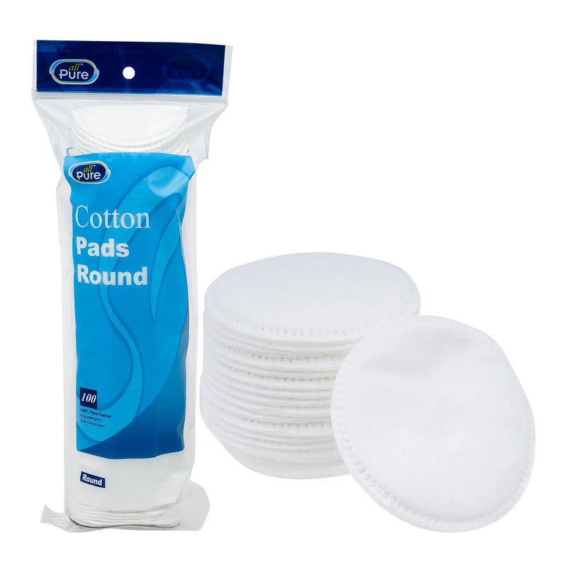 ALL PURE ROUND COTTON PADS 100ct PK6  /  UOM C24