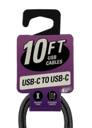 Cable de datos USB-C a USB-C trenzado de 10 pies