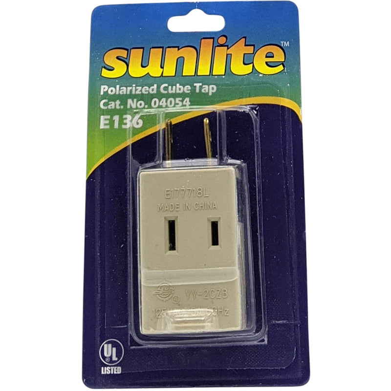 One to Three Outlet Converter, Polarized Cube Tap - UL Listed (12 Pack)