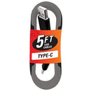 Cable de Datos Tipo-C Trenzado de 5FT en Colores Asst (Paquete de 24)