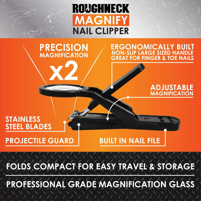 ROUGHNECK MAGNIFYING NAIL CLIPPERS 6 PIECES PER DISPLAY