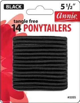 ANNIE NO TANGLE PONYTAILERS 5.5IN 14CT BLACK CS12