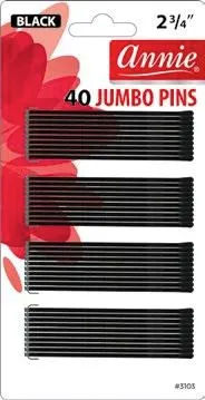 ANNIE JUMBO PINS 2 3/4IN 40CT BLACK CS12