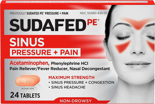 SUDAFED PE SINUS PRESSURE & PAIN 24ct PK3