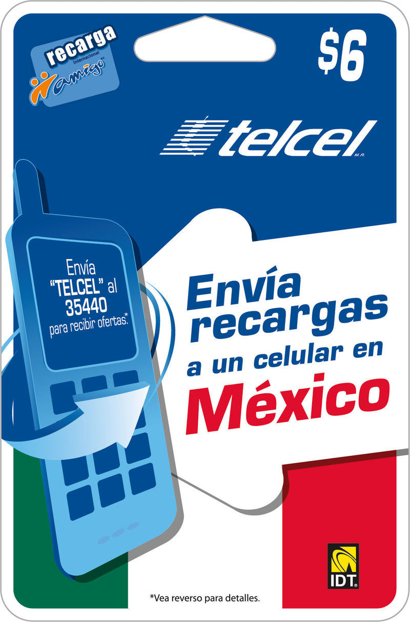 $6 Telcel Mexico Hard Cards (50 Pack)