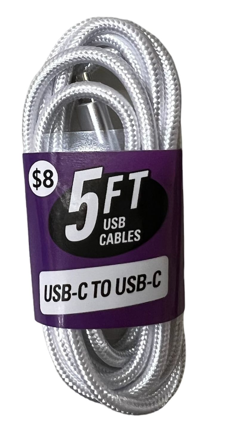 5FT BRAIDED C TO C DATA CABLE - BULK