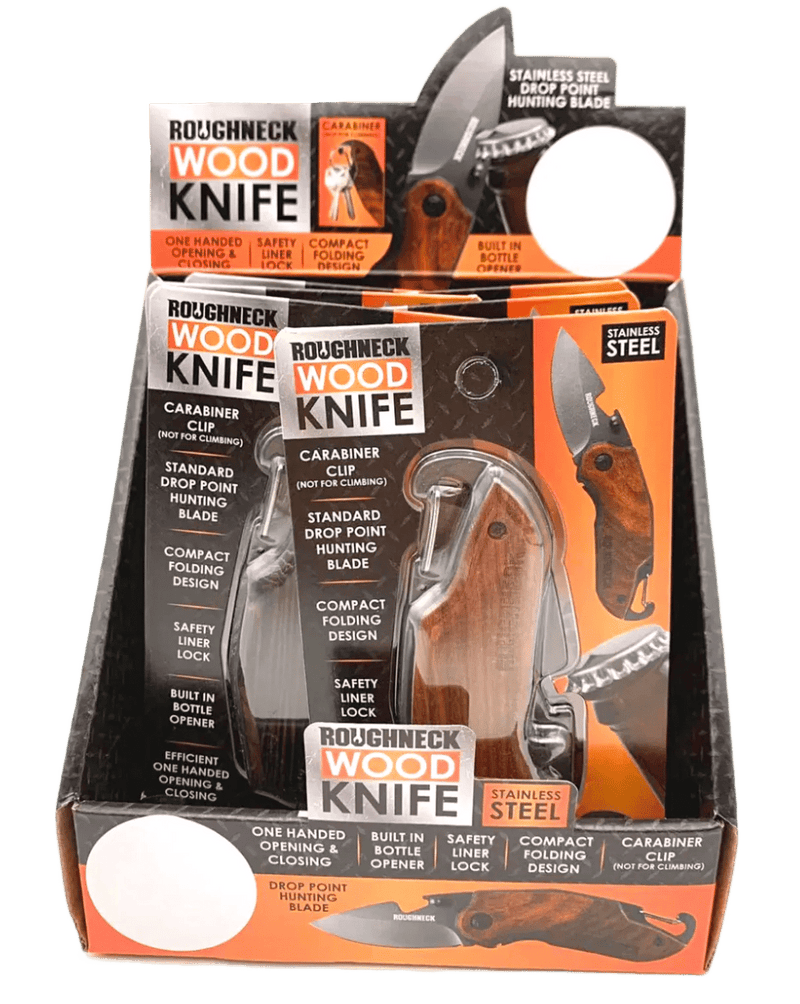 ROUGHNECK WOODEN KNIFE 6 PIECES PER DISPLAY