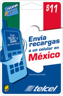$11 Tarjetas Duras Telcel México (Paquete de 50)