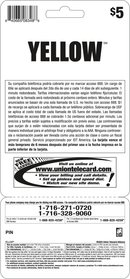 $5 Tarjetas Físicas Yellow