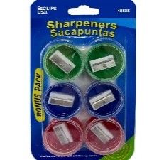 6 CT SHARPENERS W/BLISTERED