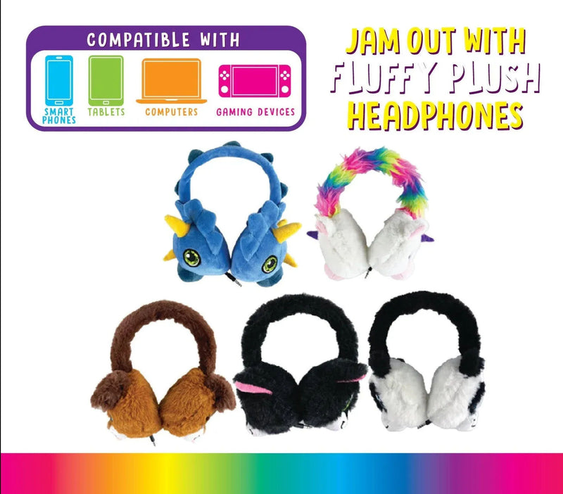 PLUSH HEADPHONES W/ 10FT CABLE VARIETY FLOOR DISPLAY 42 PIECES PER DISPLAY