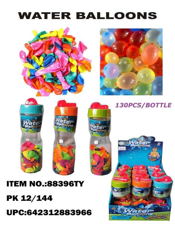 TOYS WATER BALLOONS 100 PCS IN JAR W/NOZZLE DISPLAY 12