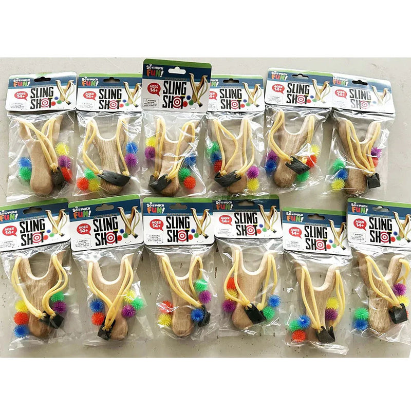 WOODEN SLING SHOT 12 PIECES PER PACK